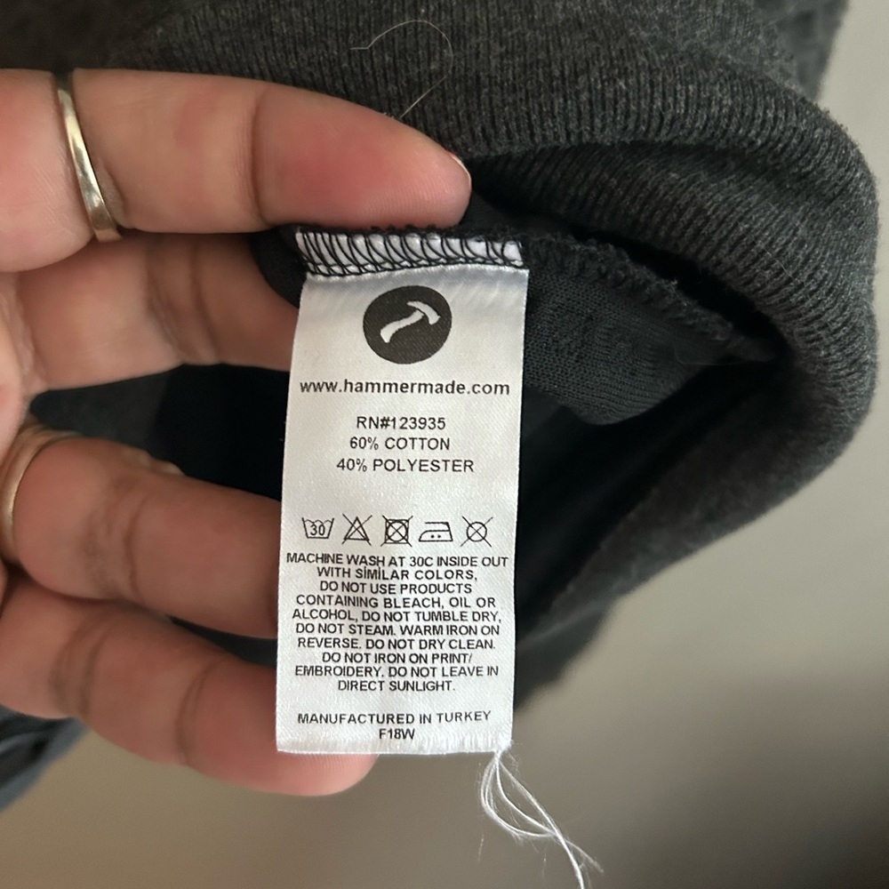 Hammer Made Sweater -  Men's Full Zip Waffle Texture Sweater charcoal gray - Picture 8 of 10
